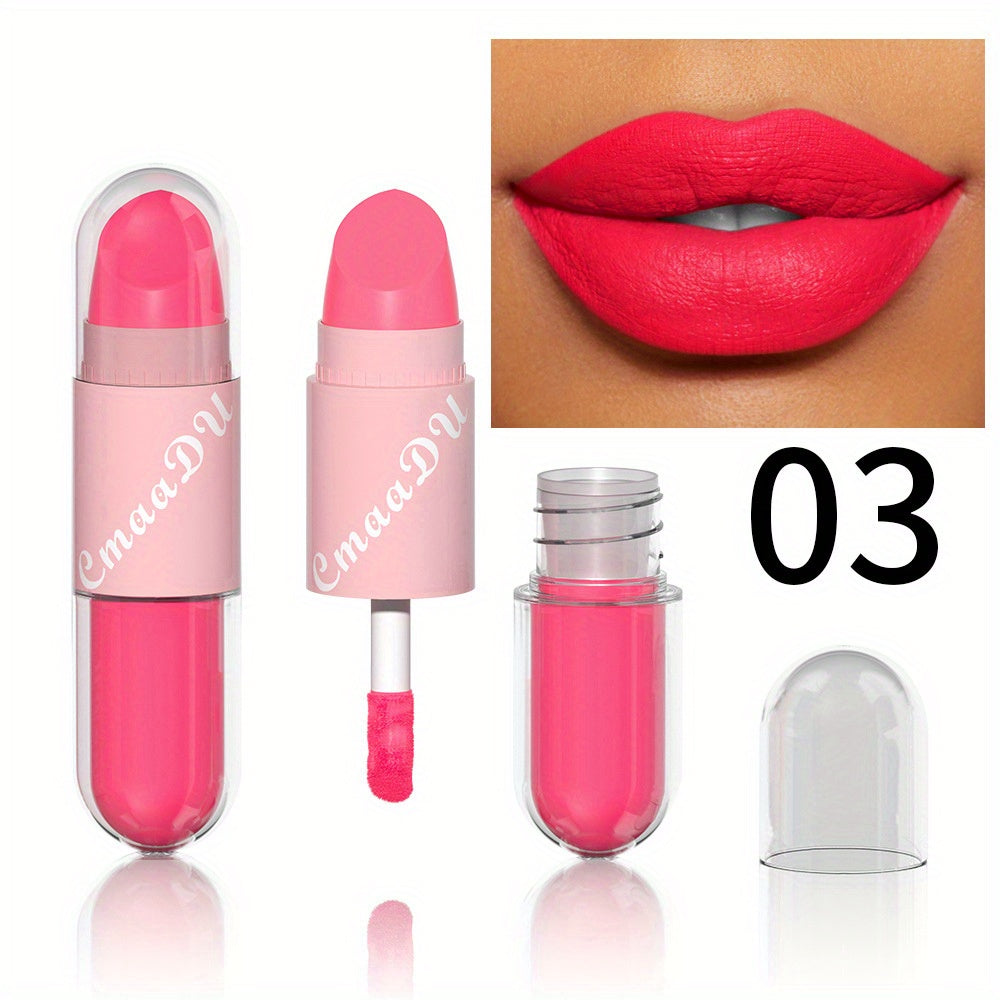 18-Color Two-in-one Lip Artistry Set - Matte & Gloss Lipstick Duo with Hydrating Glaze - Transform Your Look in a Swipe - Perfect Romantic Valentines Day Gift