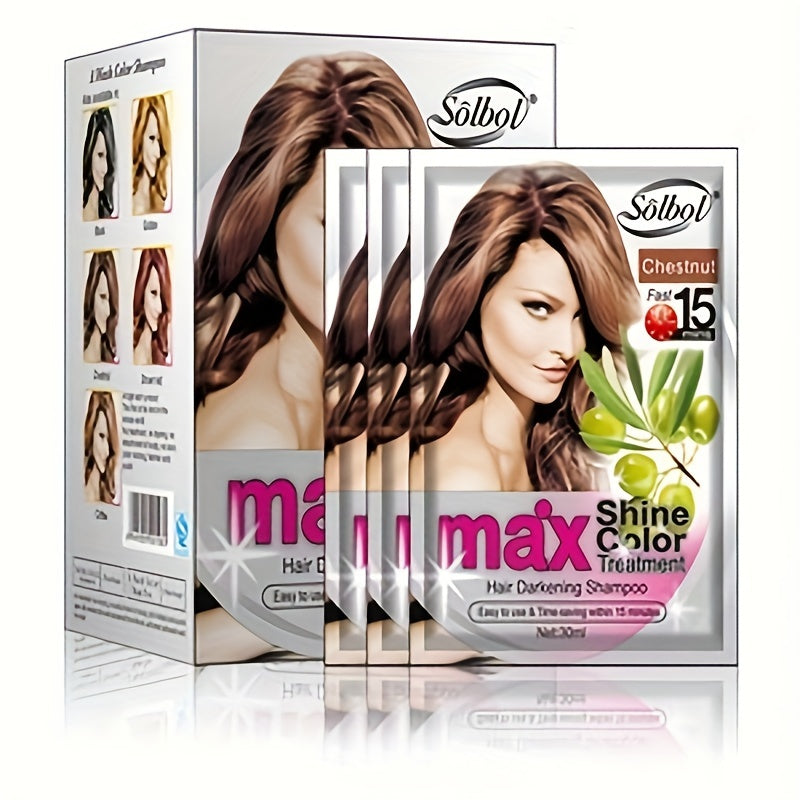 10pcs/Box Quick Fix Hair Color Cream - Instant, Natural, Gray Hair Cover-Up Solution for Men & Women with Easy Application, Rich Lather, and Gentle Care for Normal Hair