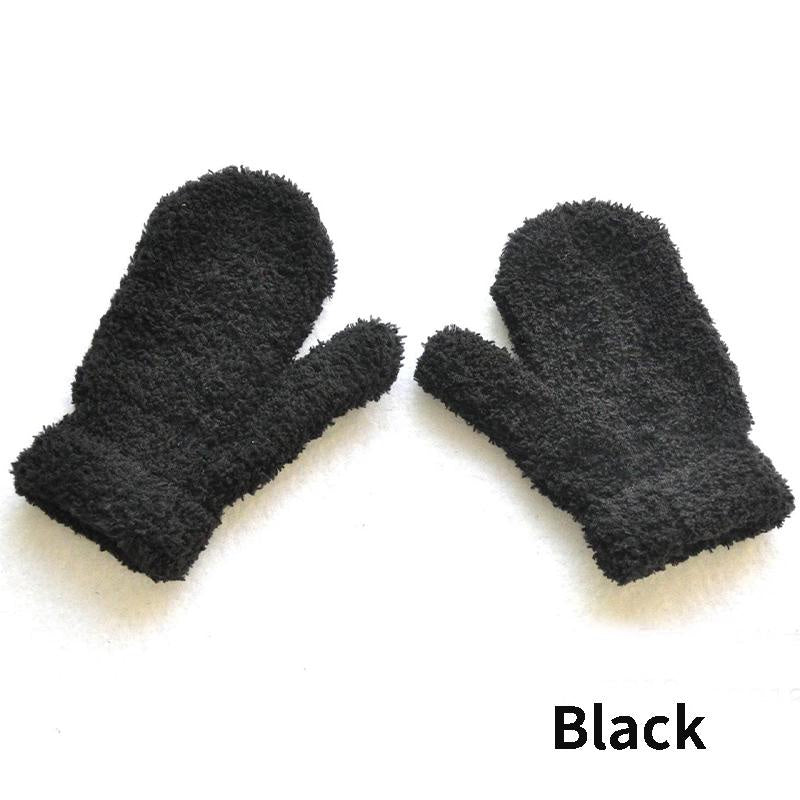 1-Pair Thick Warm Mittens Suitable for Children & - Winter Plush Gloves for Skiing, Ice Skating, Outdoor Play, Weather, Warmth (Age 5- Years)