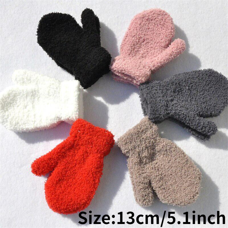 1-Pair Thick Warm Mittens Suitable for Children & - Winter Plush Gloves for Skiing, Ice Skating, Outdoor Play, Weather, Warmth (Age 5- Years)