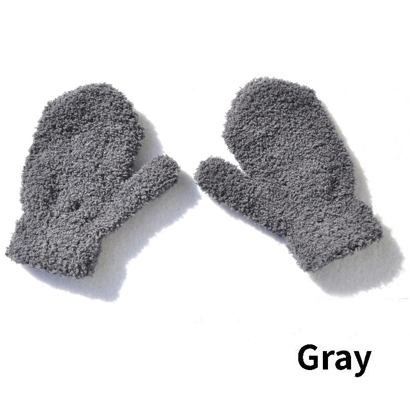 1-Pair Thick Warm Mittens Suitable for Children & - Winter Plush Gloves for Skiing, Ice Skating, Outdoor Play, Weather, Warmth (Age 5- Years)