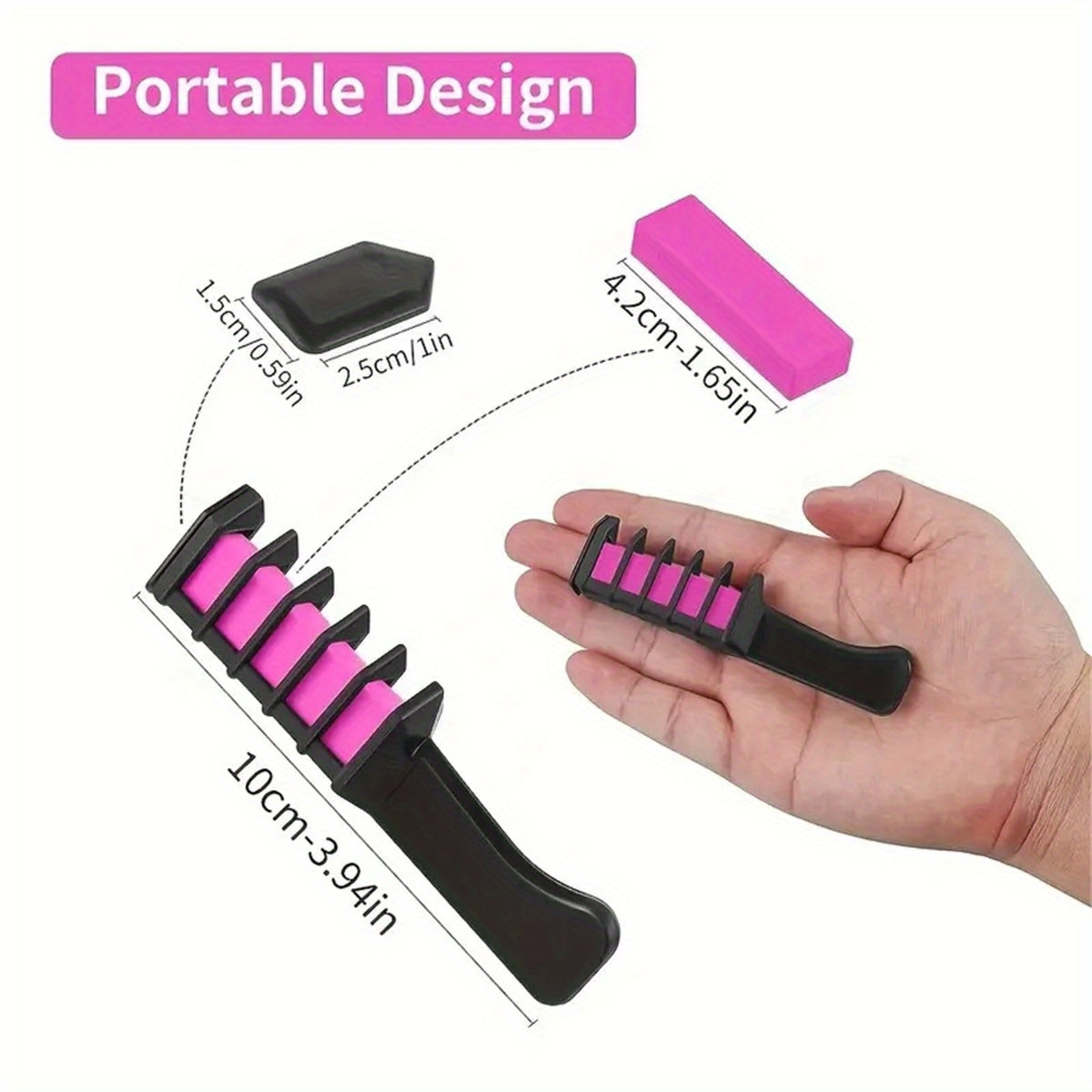 10 Color Hair Chalk Comb, Y2K Hair Chalk Comb, Temporary Washable Hair Color Dye For Birthday Halloween Christmas
