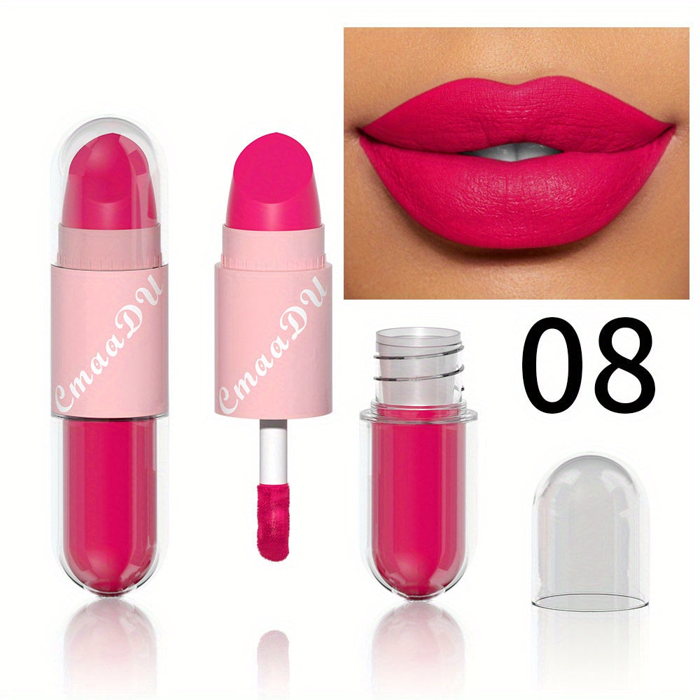 18-Color Two-in-one Lip Artistry Set - Matte & Gloss Lipstick Duo with Hydrating Glaze - Transform Your Look in a Swipe - Perfect Romantic Valentines Day Gift