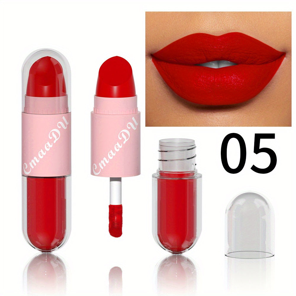 18-Color Two-in-one Lip Artistry Set - Matte & Gloss Lipstick Duo with Hydrating Glaze - Transform Your Look in a Swipe - Perfect Romantic Valentines Day Gift