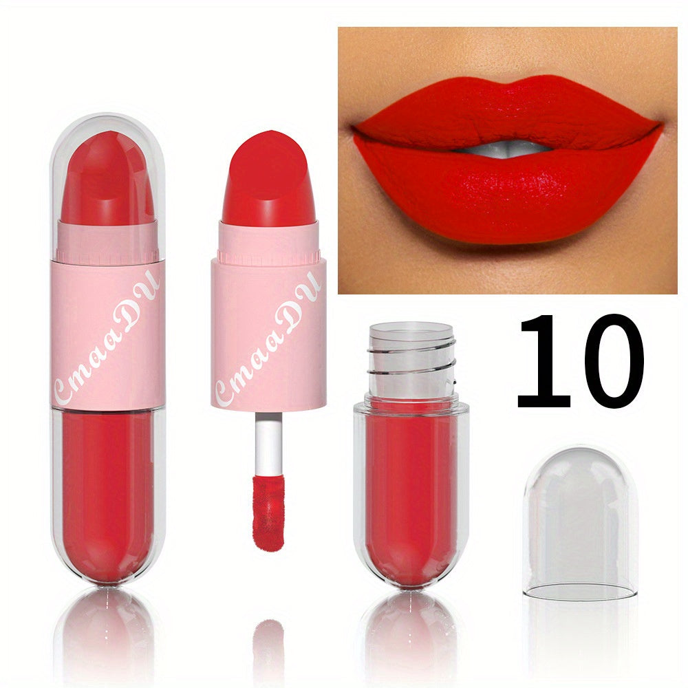 18-Color Two-in-one Lip Artistry Set - Matte & Gloss Lipstick Duo with Hydrating Glaze - Transform Your Look in a Swipe - Perfect Romantic Valentines Day Gift