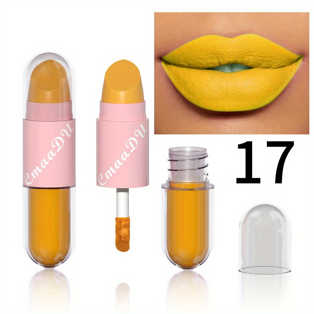 18-Color Two-in-one Lip Artistry Set - Matte & Gloss Lipstick Duo with Hydrating Glaze - Transform Your Look in a Swipe - Perfect Romantic Valentines Day Gift