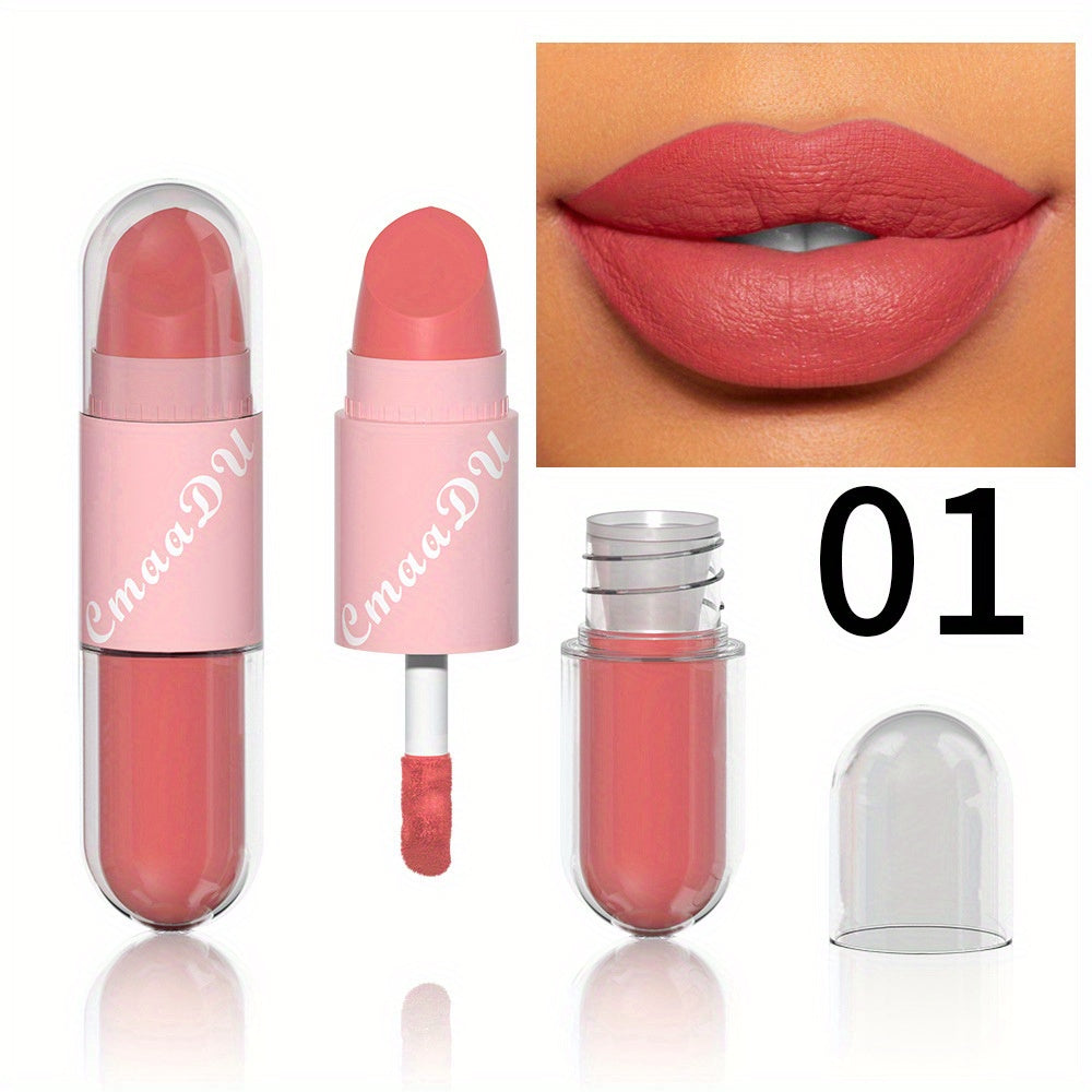 18-Color Two-in-one Lip Artistry Set - Matte & Gloss Lipstick Duo with Hydrating Glaze - Transform Your Look in a Swipe - Perfect Romantic Valentines Day Gift