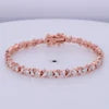 10k Rose Gold Lab Created Diamond Tennis Bracelet Round Brilliant Cut  baguette Cut DEF VS VVS Hpht Cvd Diamond Rings Bracelet