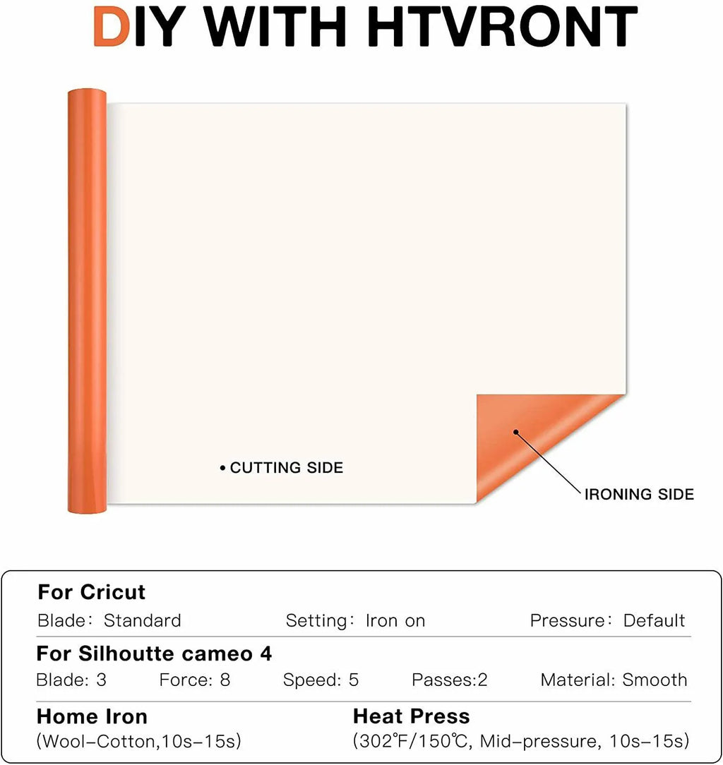 HTVRONT 12 in x 3 FT HTV Heat Transfer Vinyl Iron on Vinyl Easy to Use ...