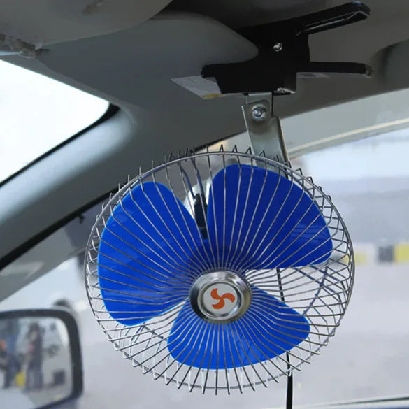 8 Inch 12V/24V Car Auto Cooling Fan Portable Vehicle Auto Car Oscillating Fan Car Auto Fan Low Noise Truck Vehicle Air Cooler