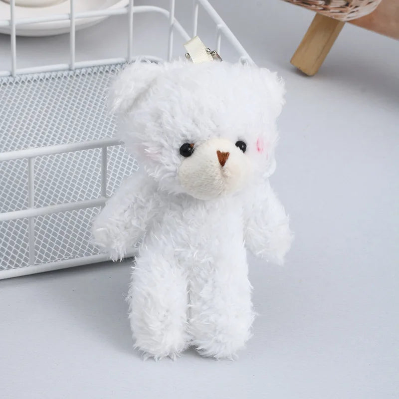10/30/50pcs12cm Cute Blush Teddy Bear Cartoon Rabbit Bunny Animal Plush Stuffed Dolls Toys Keychain Pendent Small Gift Wholesale