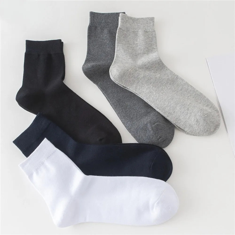 10 Pairs New Arrivals Men's Cotton Socks New Styles Black Business Men Socks Soft Breathable Autumn Spring for Male White