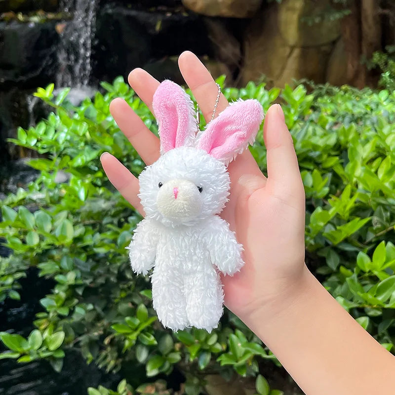 10/30/50pcs12cm Cute Blush Teddy Bear Cartoon Rabbit Bunny Animal Plush Stuffed Dolls Toys Keychain Pendent Small Gift Wholesale