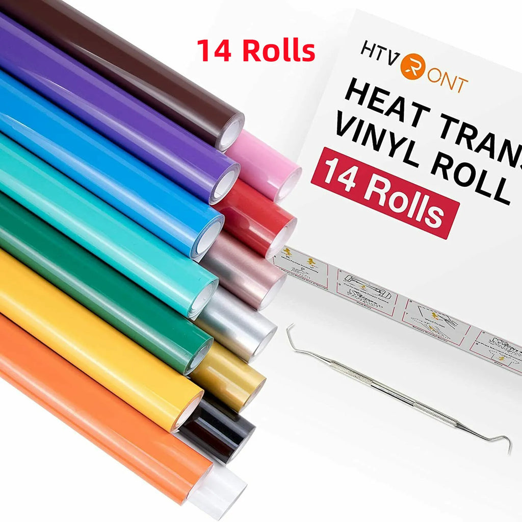 HTVRONT 12 in x 3 FT HTV Heat Transfer Vinyl Iron on Vinyl Easy to Use ...