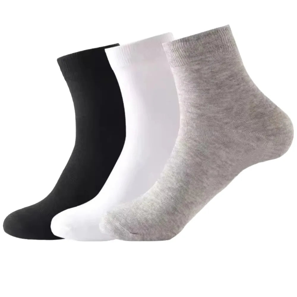 10 Pairs New Arrivals Men's Cotton Socks New Styles Black Business Men Socks Soft Breathable Autumn Spring for Male White