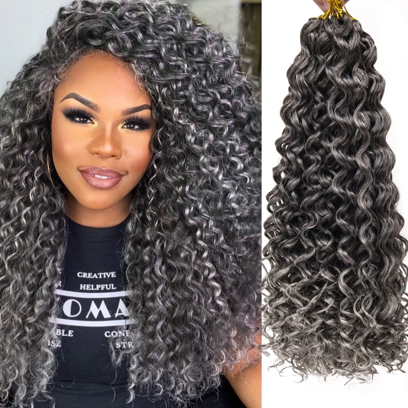 18"GoGo Curl Crochet hair for Black Women  Beach Curl Bohemian Crochet Braids  Deep Wave Braiding hair Extensions