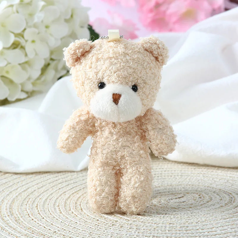 10/30/50pcs12cm Cute Blush Teddy Bear Cartoon Rabbit Bunny Animal Plush Stuffed Dolls Toys Keychain Pendent Small Gift Wholesale