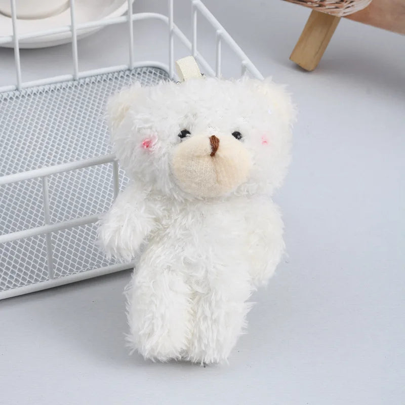 10/30/50pcs12cm Cute Blush Teddy Bear Cartoon Rabbit Bunny Animal Plush Stuffed Dolls Toys Keychain Pendent Small Gift Wholesale