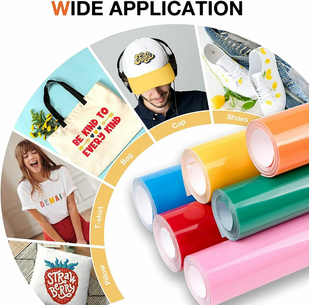 HTVRONT 12 in x 3 FT HTV Heat Transfer Vinyl Iron on Vinyl Easy to Use ...