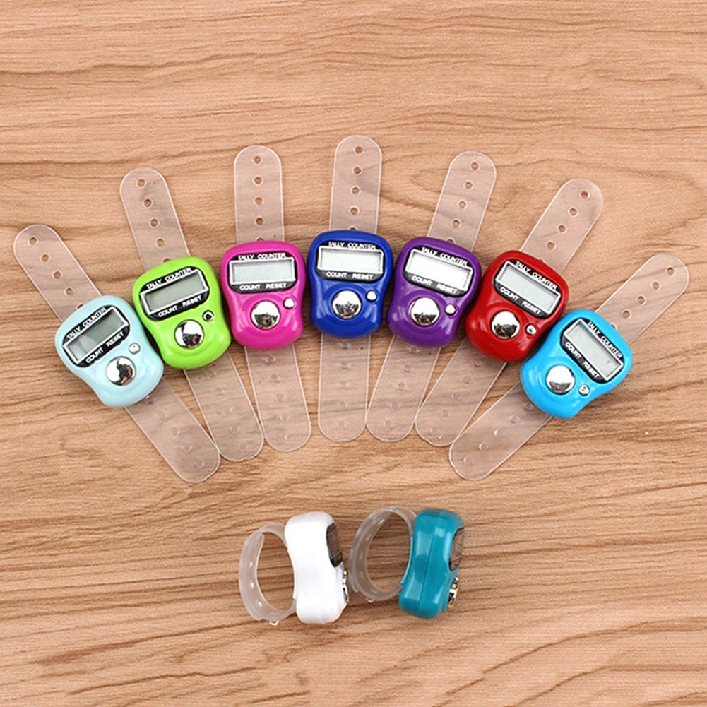 0-99999 Finger Counter Ring 5 Digital LED Electronic Handheld Tally Counter Clicker Counter with Islamic Tasbih Bead 1-10PCS