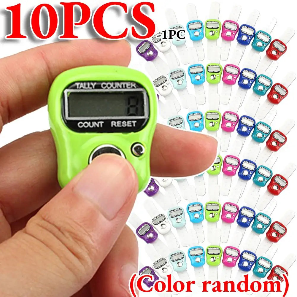 0-99999 Finger Counter Ring 5 Digital LED Electronic Handheld Tally Counter Clicker Counter with Islamic Tasbih Bead 1-10PCS