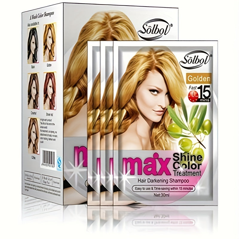 10pcs/Box Quick Fix Hair Color Cream - Instant, Natural, Gray Hair Cover-Up Solution for Men & Women with Easy Application, Rich Lather, and Gentle Care for Normal Hair