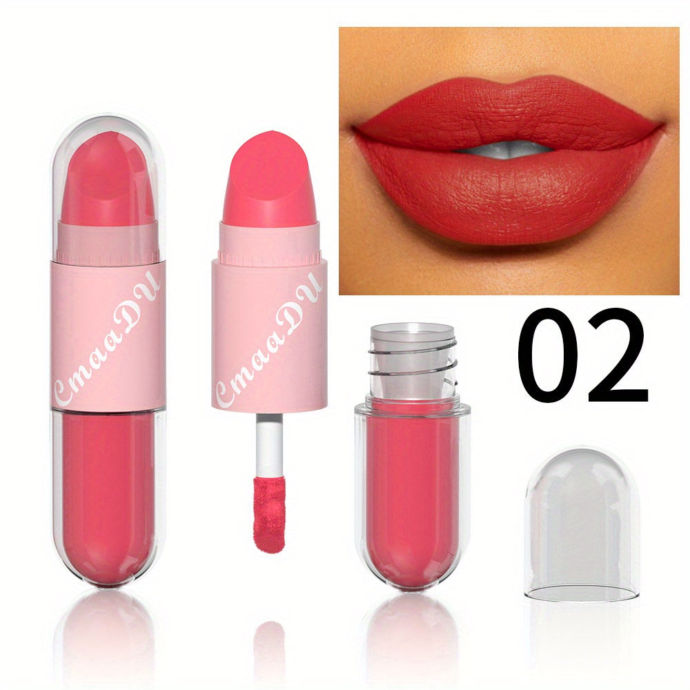 18-Color Two-in-one Lip Artistry Set - Matte & Gloss Lipstick Duo with Hydrating Glaze - Transform Your Look in a Swipe - Perfect Romantic Valentines Day Gift