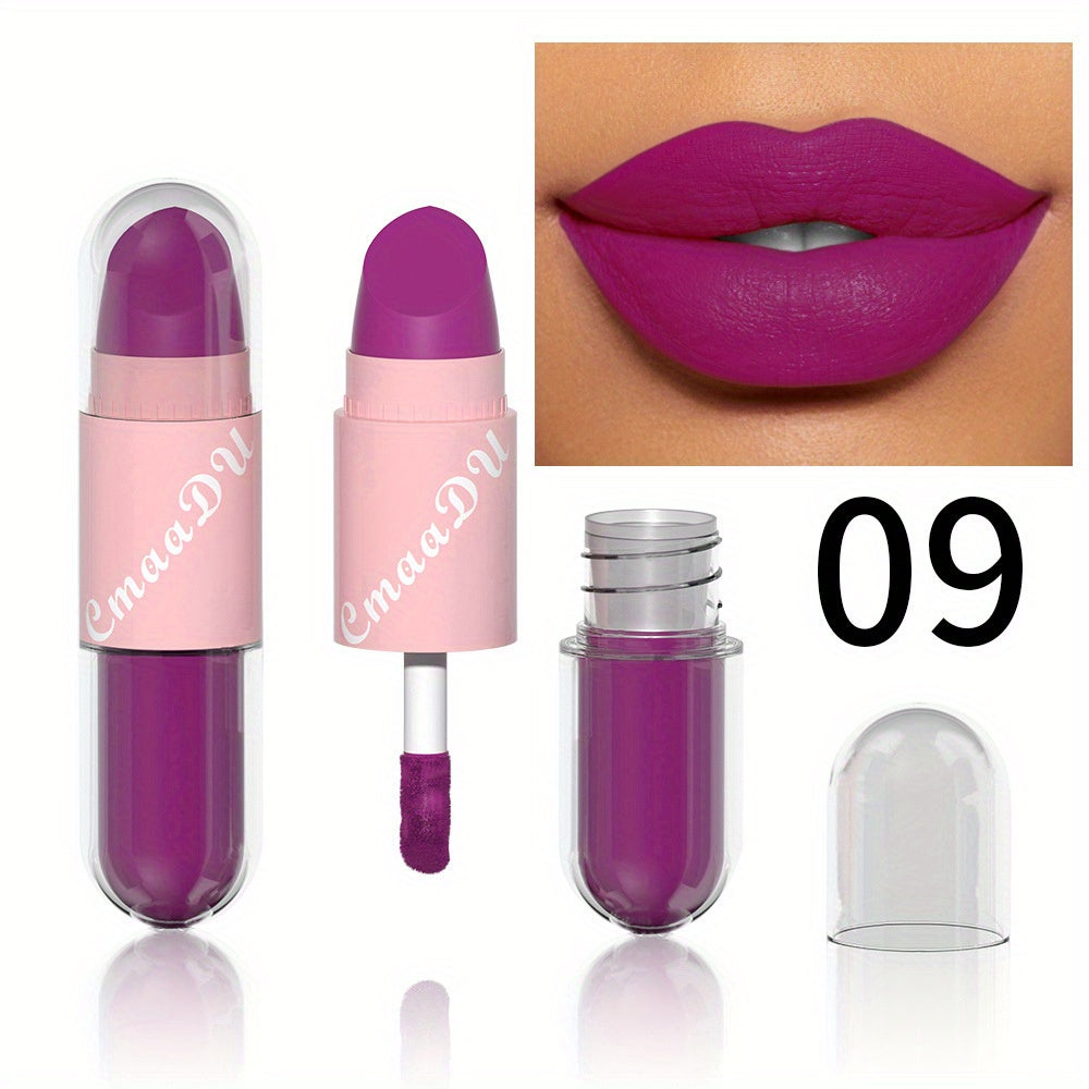 18-Color Two-in-one Lip Artistry Set - Matte & Gloss Lipstick Duo with Hydrating Glaze - Transform Your Look in a Swipe - Perfect Romantic Valentines Day Gift